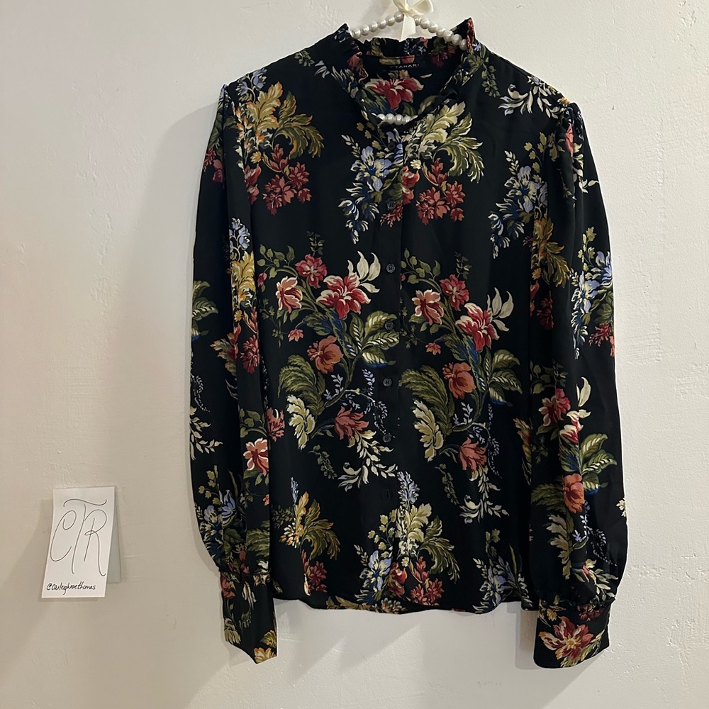 Floral Black women blouse - NWT